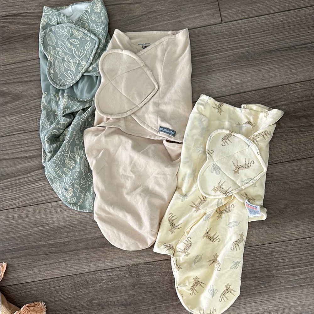 Baby Swaddle Set - Cream, Tan, Green